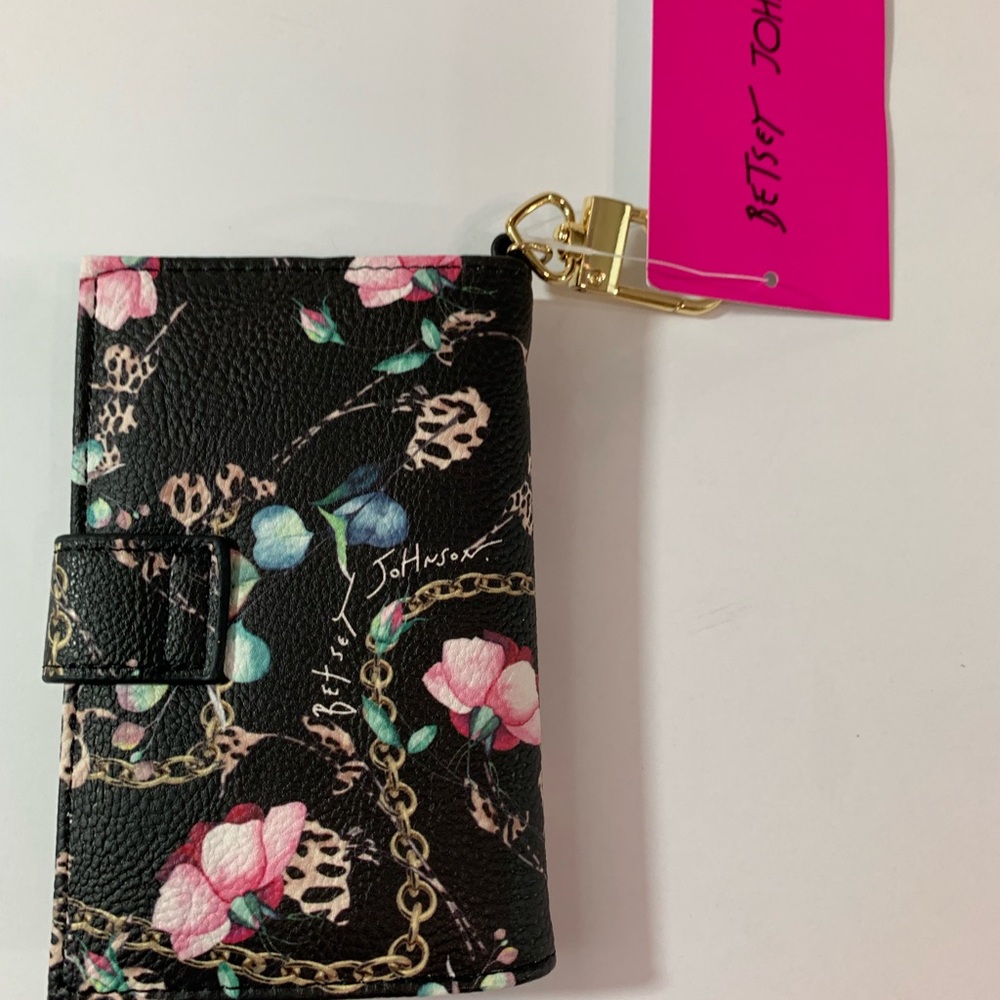 Betsey Johnson Blk Leopard Flap Wallet Key Holder - Picture 3 of 7